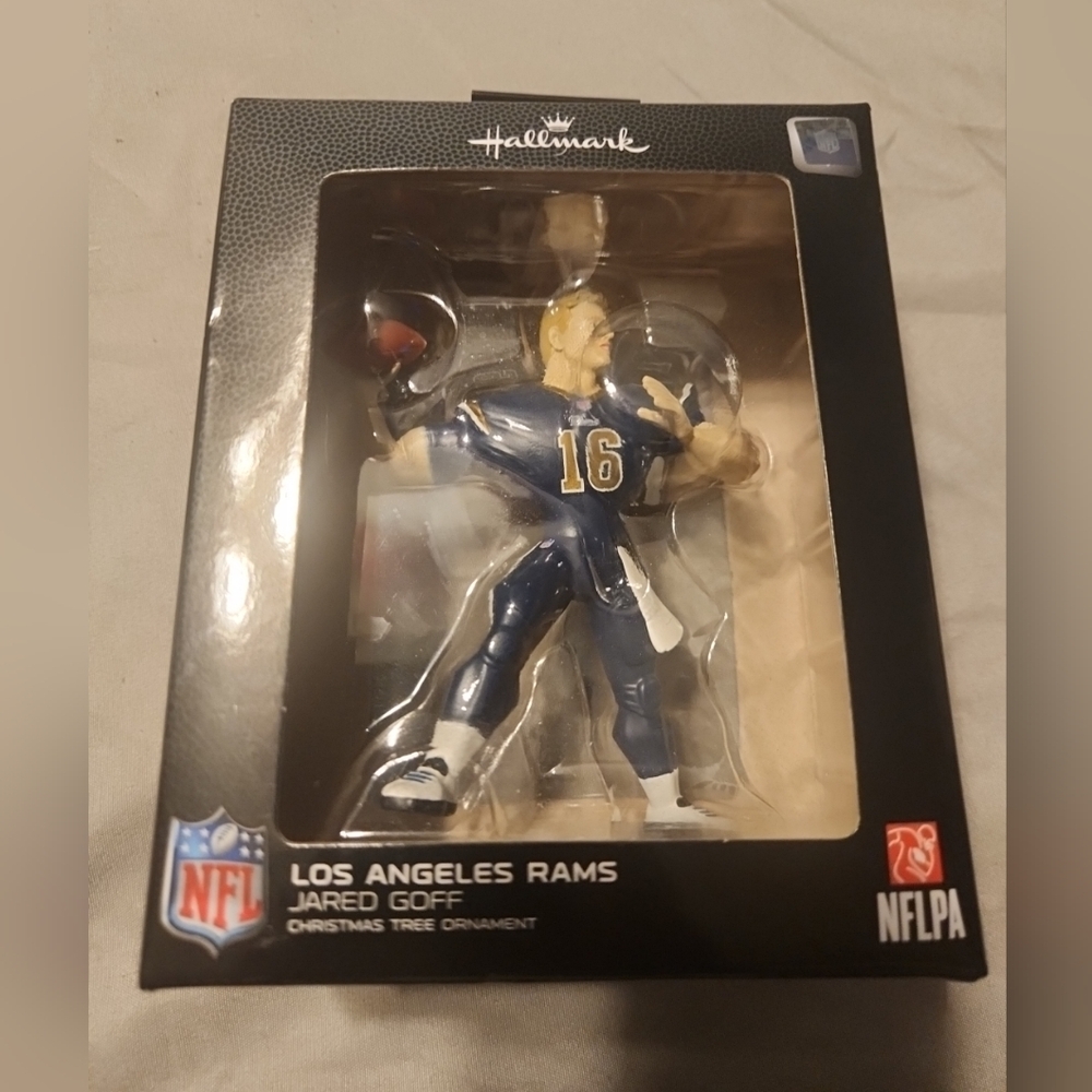 Hallmark 'Los Angeles Rams-Jared Goff' NFL Football Figurine Ornament New In Box